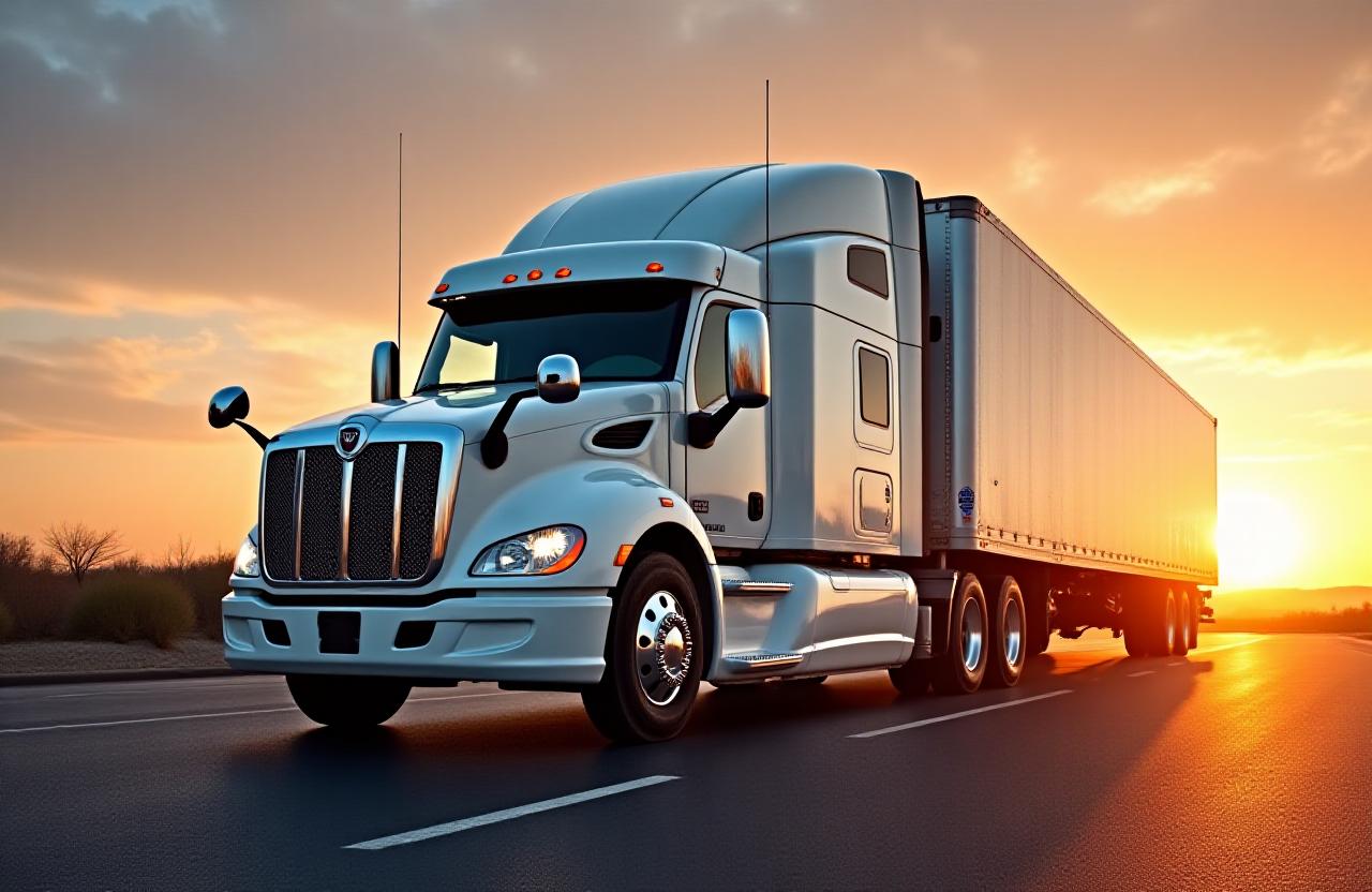 Modern freight transport truck wallpaper aesthetic